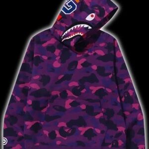 Bape Purple and Pink Camo Zip Up Sweater